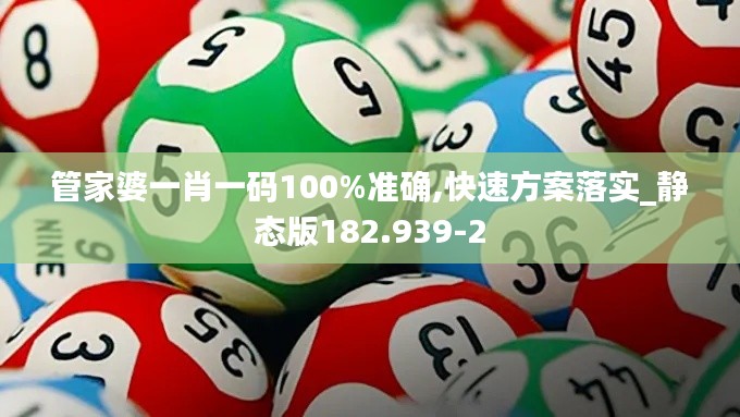 管家婆一肖一码100%准确,快速方案落实_静态版182.939-2