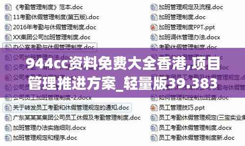 944cc资料免费大全香港,项目管理推进方案_轻量版39.383-6