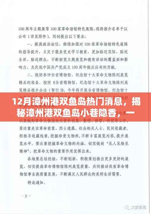 揭秘漳州港双鱼岛小巷隐香，特色小店的独特魅力，热门消息一览