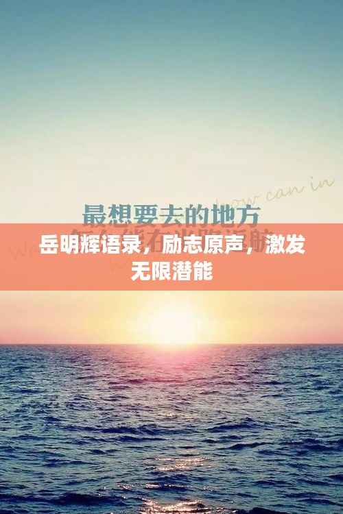 岳明辉语录,励志原声,激发无限潜能